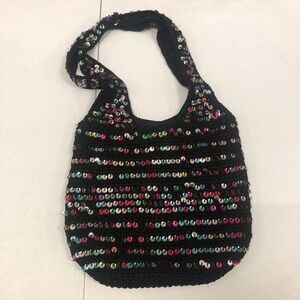 Y2K Black with colorful sequins hobo shoulder bag purse